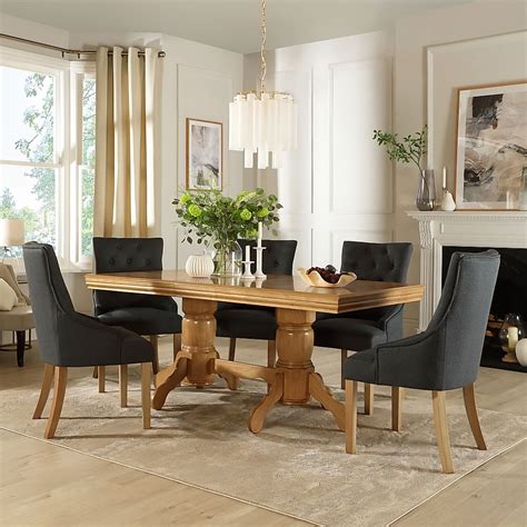 Chatsworth Extending Dining Table And 4 Duke Chairs Natural Oak Finished Birch Veneer And Solid