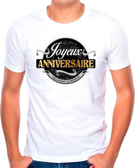 T Shirt Signatures Joyeux Anniversaire Blanc Avec Feutre T Shirt