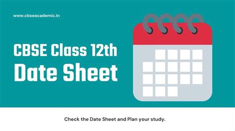 Cbse Class 12 Date Sheet 2024 Released