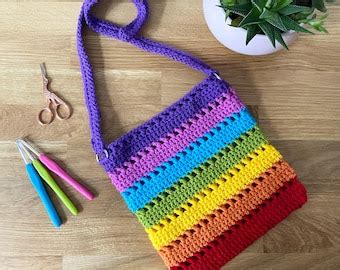 Starburst Four Way Granny Square Tote Bag Crochet Pattern Etsy