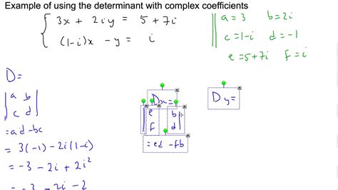 System Of Two Linear Equations With Complex Coefficients Youtube