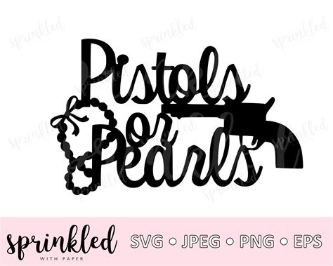 Svg Files For Cricut Pistols Or Pearls Svg Gender Reveal Etsy