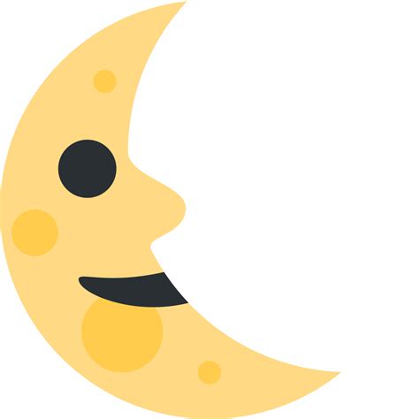 Luna De Cuarto Menguante Con Cara Emoji