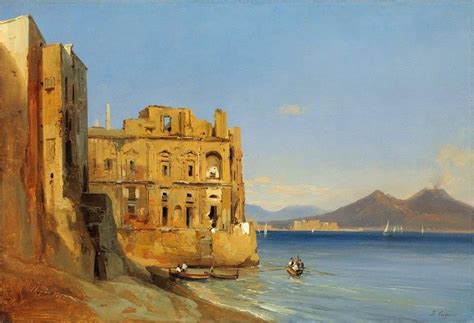 Napoli Jules Coignet Il Palazzo Donn Anna A Napoli Olio Su Tela Del