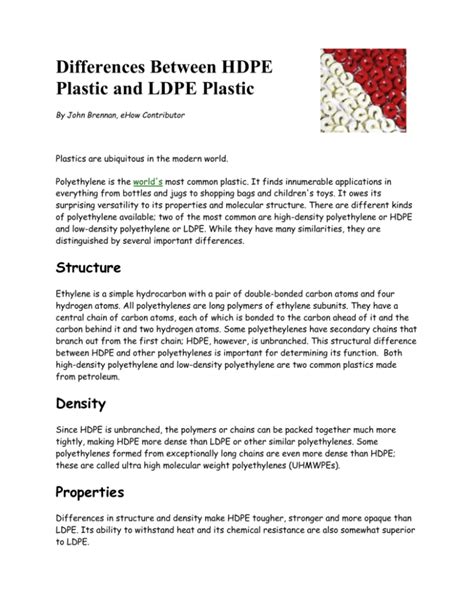 Hdpe Vs Ldpe Article