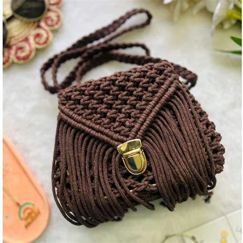 Boho Sling Bag Maroon Knotmuch