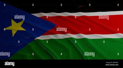 Amazing South Sudan Flag With Folds 3D Render Stock Photo Alamy