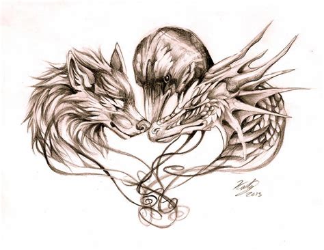 Wolf Dragon And Crow Tattoo By Lucky978 On Deviantart