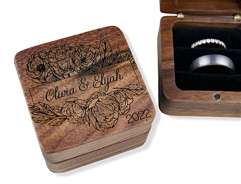 Amazon Rustic Ring Bearer Box Wedding Ring Box Personalized Ring