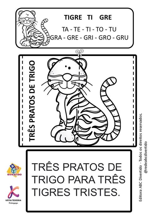 3 Pratos De Trigo Para 3 Tigres Tristes - Atividades trava - língua três pratos de trigo | Trava lingua tres ...