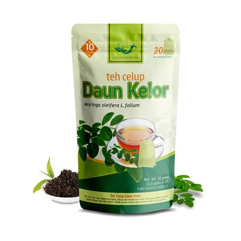 Jual Teh Celup Daun Kelor Kemasan Standing Pouch Isi 20 Kantong Herba