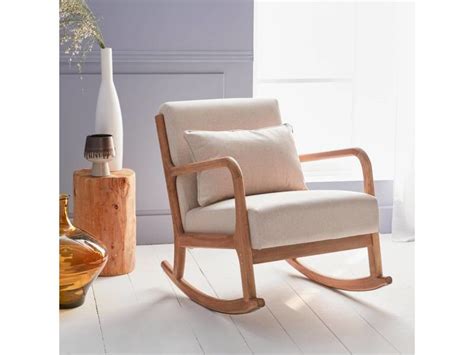 Fauteuil à bascule design en bois et tissu 1 place Rocking chair