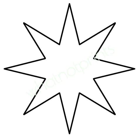 pointed star outline commercial  stencil template png