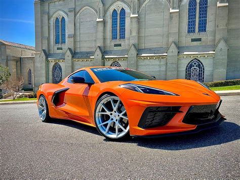 Chevrolet Corvette C8 Stingray Orange Project 6gr Ten Forged Wheel Front