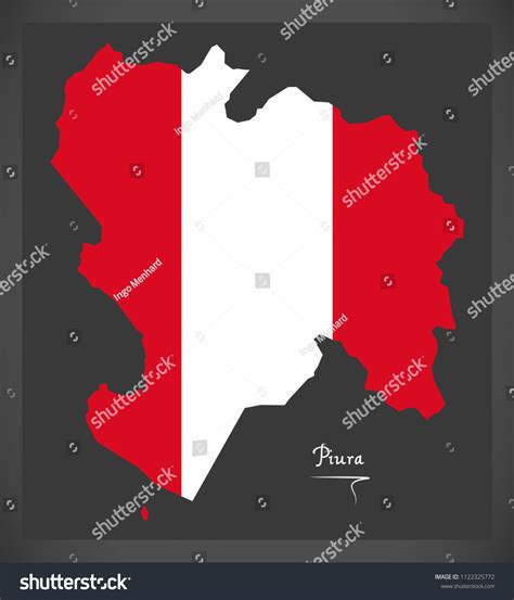 Piura Map With Peruvian National Flag Royalty Free Stock Vector