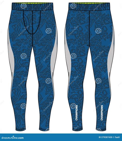 Sports Running Tights Leggings Bottom Pants Design Flat Sketch Vector