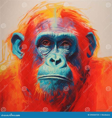 Red Ape: Orangutan Painting in the Style of Martin Ansin Stock Illustration - Illustration of ...