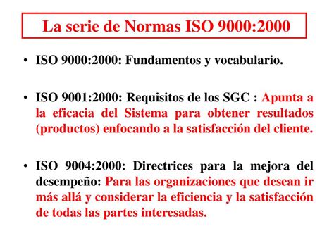 Ppt Introduccion A Los Sistemas De Gestion De La Calidad Normas Iso