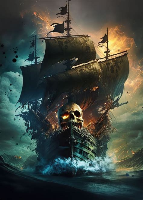 Pirate Ship Poster Picture Metal Print Paint By Aron Sellers Displate