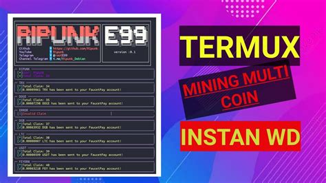 Termux Auto Claim Crypto Termux Mining Crypto Multi Coin Instan Wd