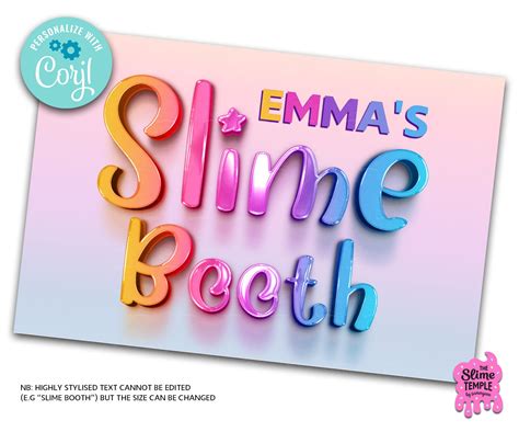 Editable Slime Booth Posters Slime Shop Slime Birthday Party