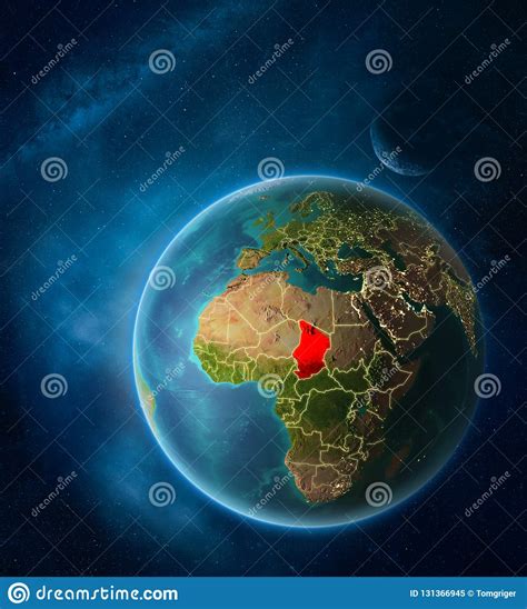 Chad From Space On Planet Earth Stock Illustration Illustration Of