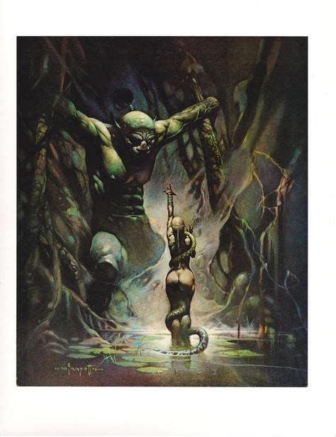 Swamp Demon Frank Frazetta Vintage Dark Fantasy Comic Cover Art Print