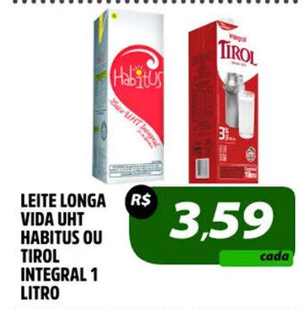 Leite Longa Vida Uht Habitus Ou Tirol Integral Litro Oferta Na