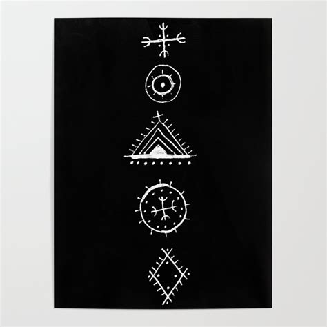 Berber Symbols Black Poster by Obscure Priestess | Society6