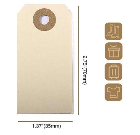 70x35mm Custom Kraft Manila Paper Shipping Tags With Elastic String