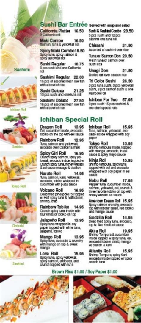 Ichiban Sushi Menu | Ichiban