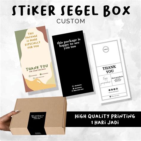 Jual STICKER SEGEL BOX PACKAGING CUSTOM HAMPERS LABEL BOX PACKAGING