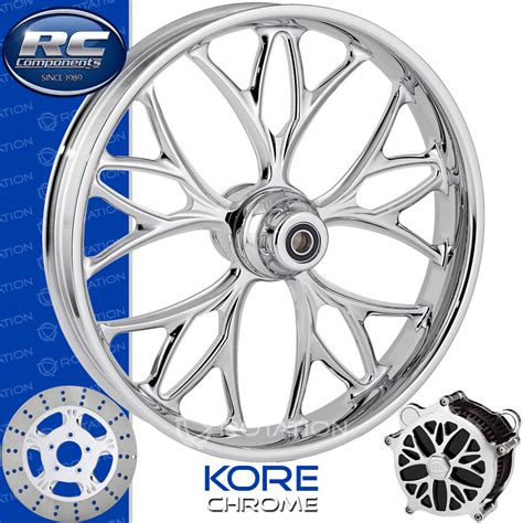 RC Components Kore Chrome Custom Softail Dyna Sportster Motorcycle Wheel | RotationWheels.com