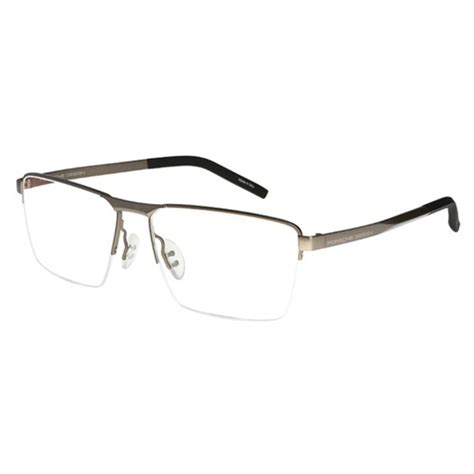 Porsche Design Mens Gold Tone Shield Eyeglass Frames 8304 B 55