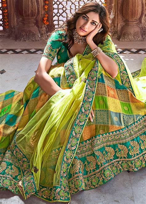 Multicolor Silk Jacquard Traditional Lehenga Choli 2714 Bridal