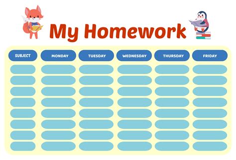 Homework Chart Printable Free | Hot Sex Picture