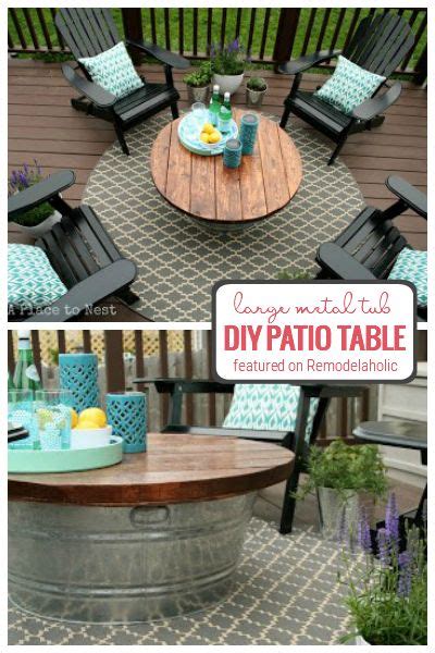 Diy Patio Table From A Large Metal Tub By A Place To Nest Featured On