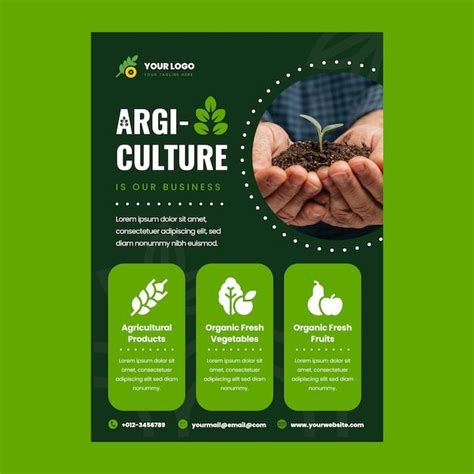 Free Vector Hand Drawn Agriculture Company Poster In