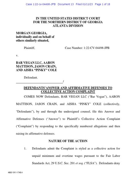 Lawsuit Filed Against Slutty Vegan Founder Pinky Cole Response Pdf