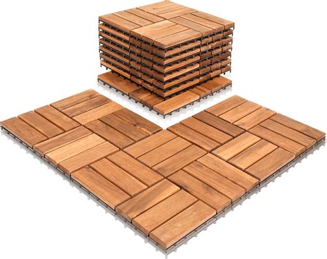 Dalles de terrasse Acacia Bois d Acacia 30x30cm 44 Pièces Carrelage