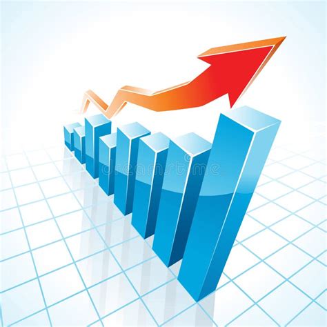 3d Business Growth Bar Graph Stock Vector Illustration Of Economy