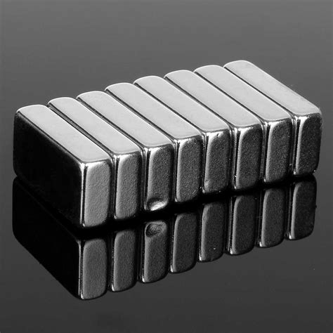 8Pcs N52 20x10x5mm Puissant Aimant Neodyme Neodymium Magnets Bloc Rare