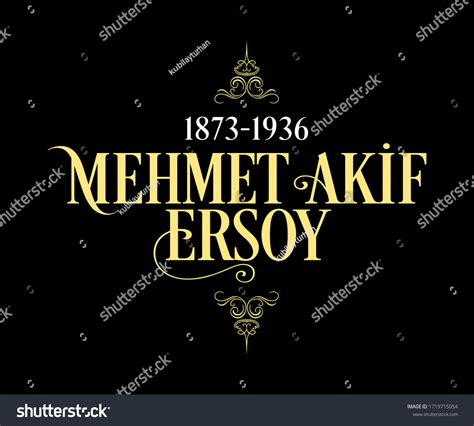 Mehmet Akif Ersoy Turkish Poet Stock Vector Royalty Free