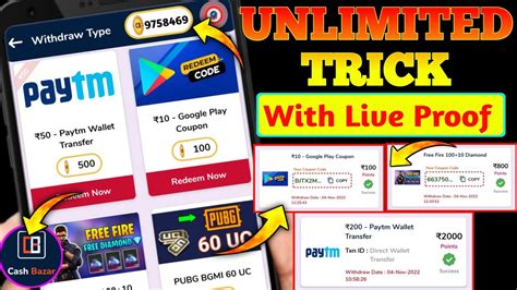 Cash Bazar App Unlimited Trick Google Play Gift Card Earning App