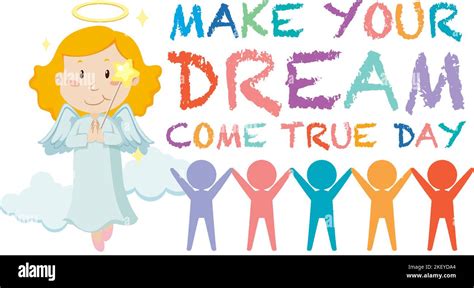 Make Your Dream Come True Day Banner Design Illustration Stock Vector