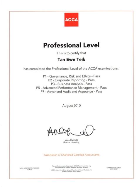 Acca Professional Certificates