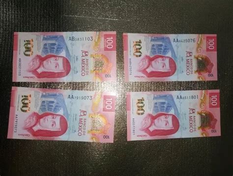 Billetes De Cien Pesos Serie Aa Env O Gratis