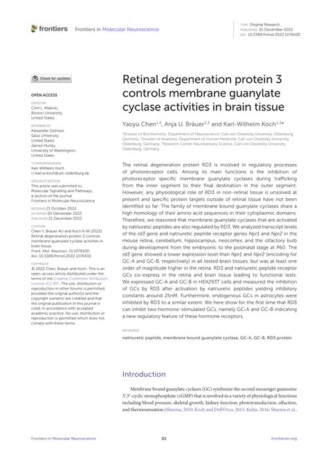 Pdf Retinal Degeneration Protein Controls Membrane Guanylate