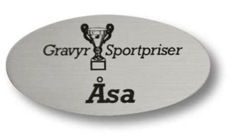 Namnbricka Oval Plast Gravyr Sportpriser AB