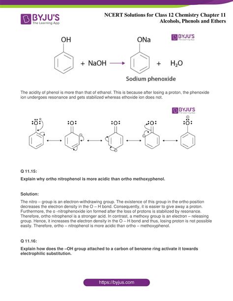 Ncert Solutions For Class 12 Chemistry Chapter 11 Alcohols Phenols And Ethers